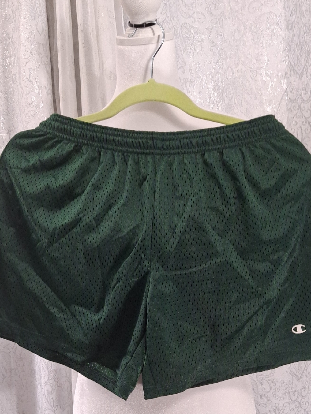 Champion Green Mesh Sports Shorts Basketball Soccer Baseball